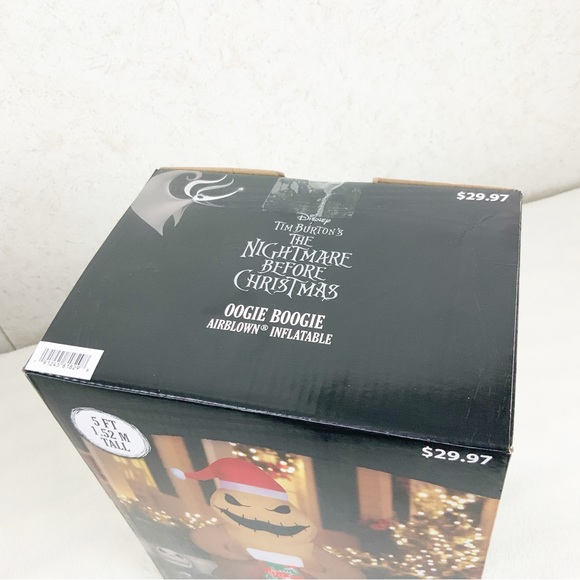 Nightmare Before Christmas Santa Oogie Boogie Stocking 5 Ft Inflatable Gemmy LED - Picture 9 of 9